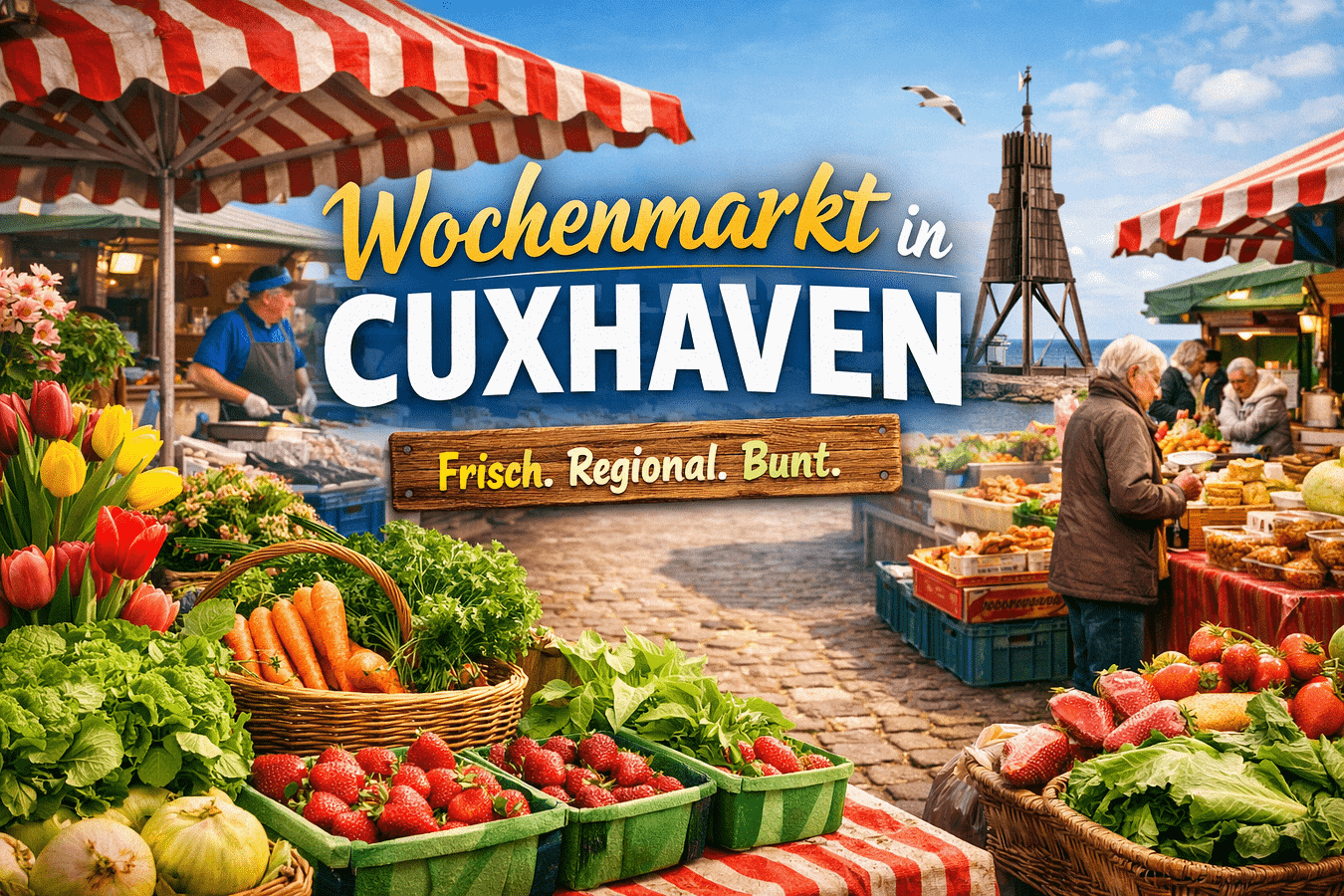 Wochenmarkt in Cuxhaven Wochenmarkt in Cuxhaven
